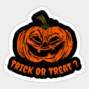 Halloween Trick Or Treat scary Jack O'Lantern Pumpkin Sticker